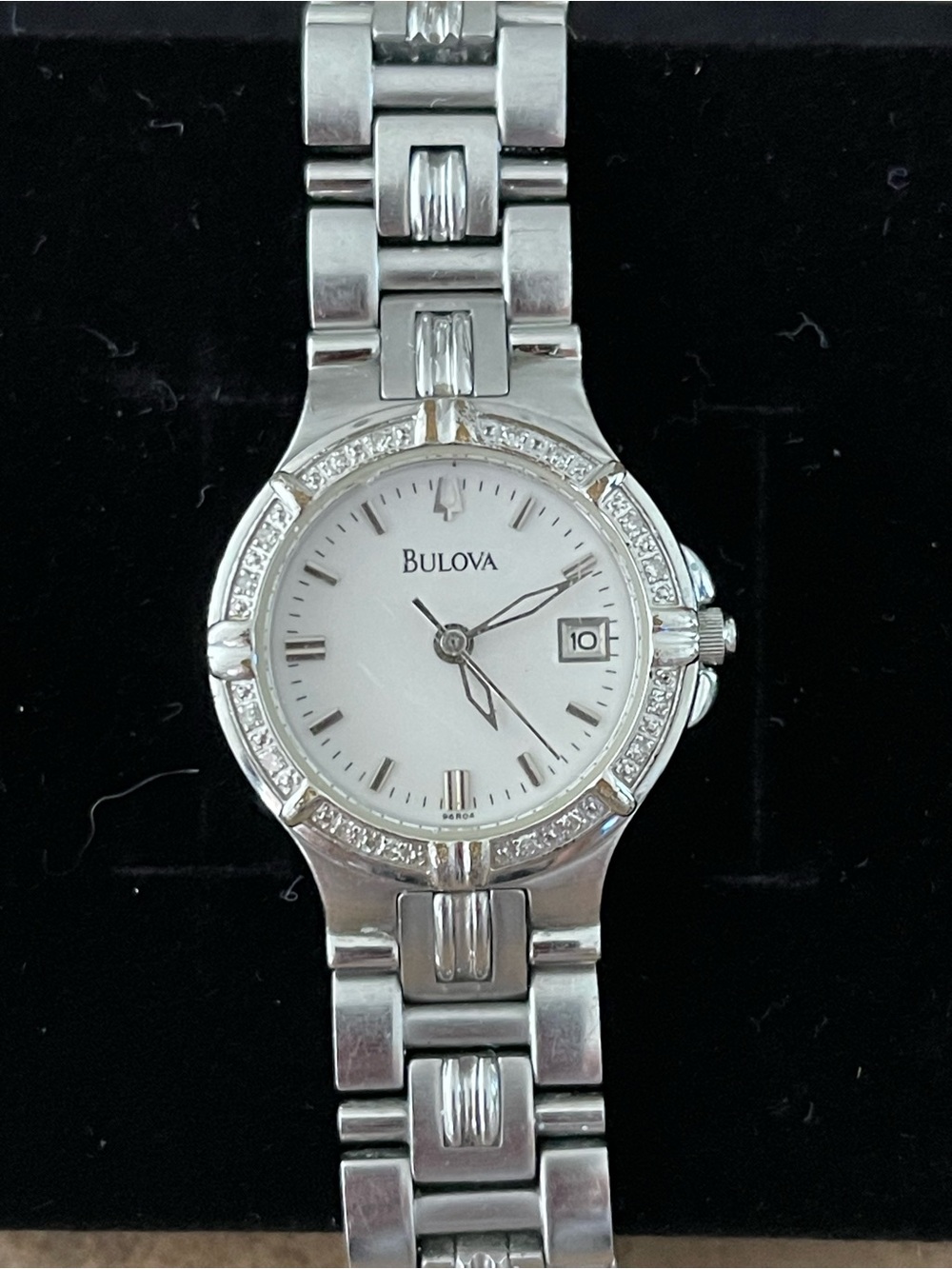 Bulova Women's Silver Stainless Steel Diamond Accent Watch - Silver 96R05